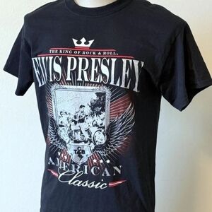 Mens Tee XL Graceland Elvis Presley American Classic Motorcycle Graphic Black